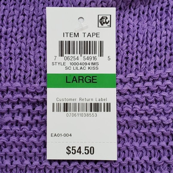 Style & Co Purple Loose Weave Mixed Stitch Pullover Sweater NEW NWT Size L - Picture 8 of 9